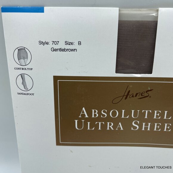 2 VGT Pantyhose Control Top Size B Hanes Sheer and Victoria's Secret dark Brown - Picture 6 of 7